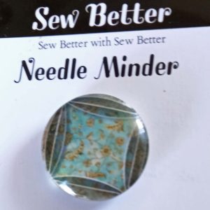 Sew Better Cross Stitch Needle Minder Keeper Blue Floral Magnet
