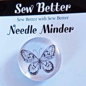 Sew Better Cross Stitch Needle Minder Keeper White Butterfly Magnet