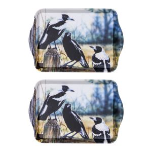 Ashdene Kitchen A Country Life Set 2 Melamine Scatter Tray Magpies