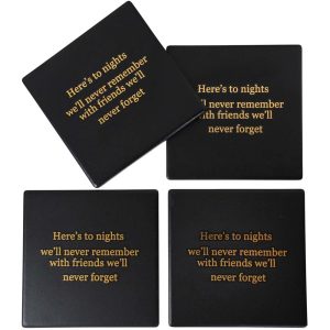 Kitchen Cork Backed Coasters Nights to Remember Set 4