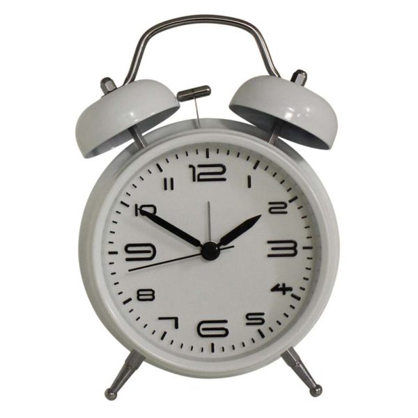 French Country Retro Standing White Alarm Clock
