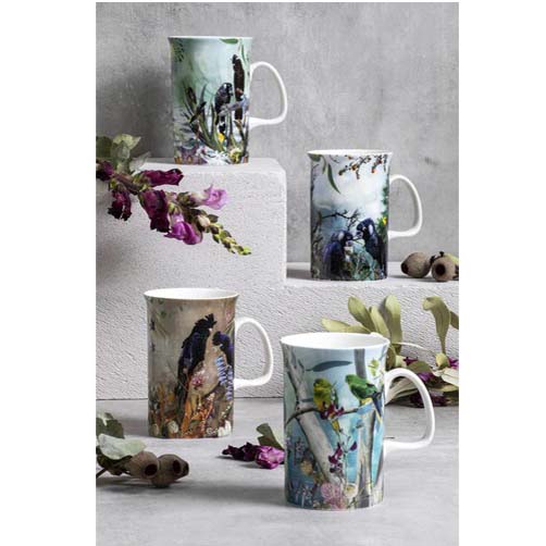Ashdene On the Brink Birds Set 4 Assorted Coffee China Mugs