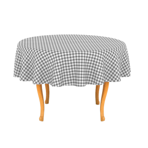 Kitchen Dining Table Cloth Charcoal Gingham Tablecloth 180cm Round