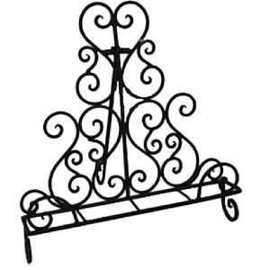 French Country Kitchen Curly Wrought Iron Dark Recipe Book Holder