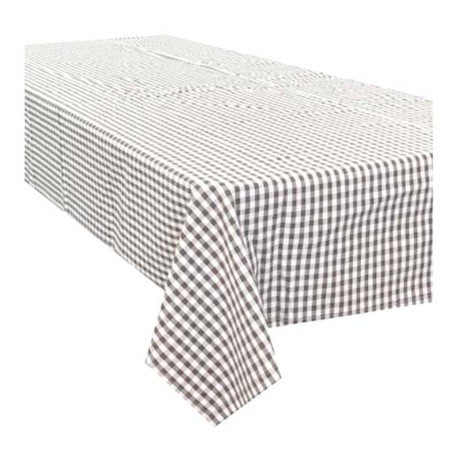 Kitchen Table Cloth Charcoal Gingham Tablecloth 150x230cm Rectangle