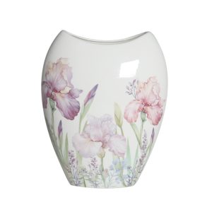 Elegant Ceramic Country Chic Iris Flowers Vase