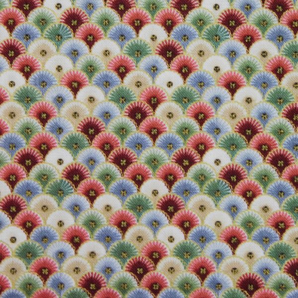 Quilting Patchwork Sewing Fabric Japanese Scallop 50x55cm FQ