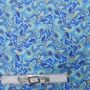 Quilting Patchwork Sewing Fabric Royal Plumage Blue 50x55cm FQ