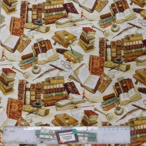 Quilting Patchwork Sewing Fabric The Library Books 50x55cm FQ