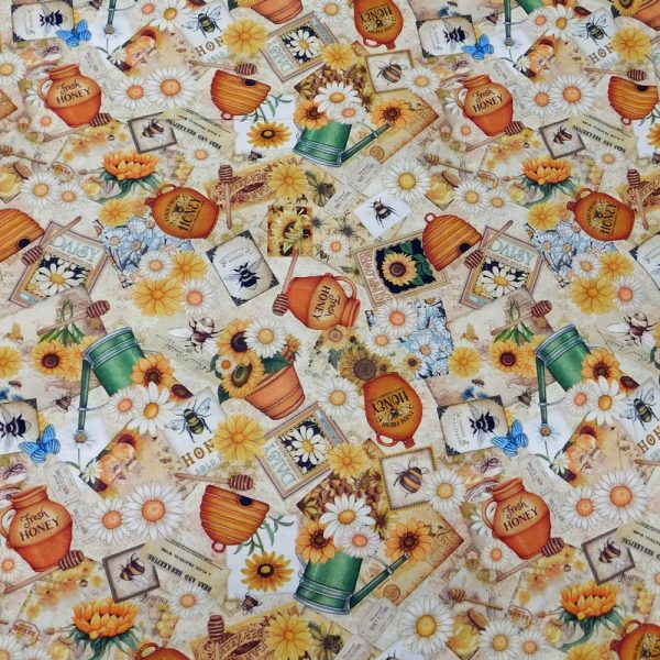 Quilting Patchwork Sewing Fabric Sweet as Honey 50x55cm FQ