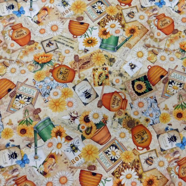Quilting Patchwork Sewing Fabric Sweet as Honey 50x55cm FQ