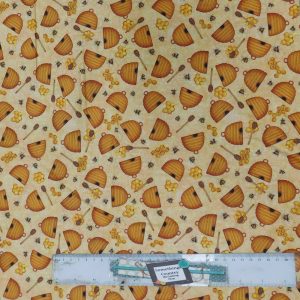 Quilting Patchwork Sewing Fabric Sweet as Honey Hives 50x55cm FQ