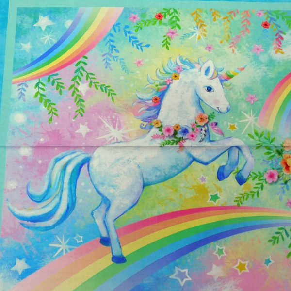 Patchwork Quilting Sewing Fabric Unicorn Panel 94x110cm