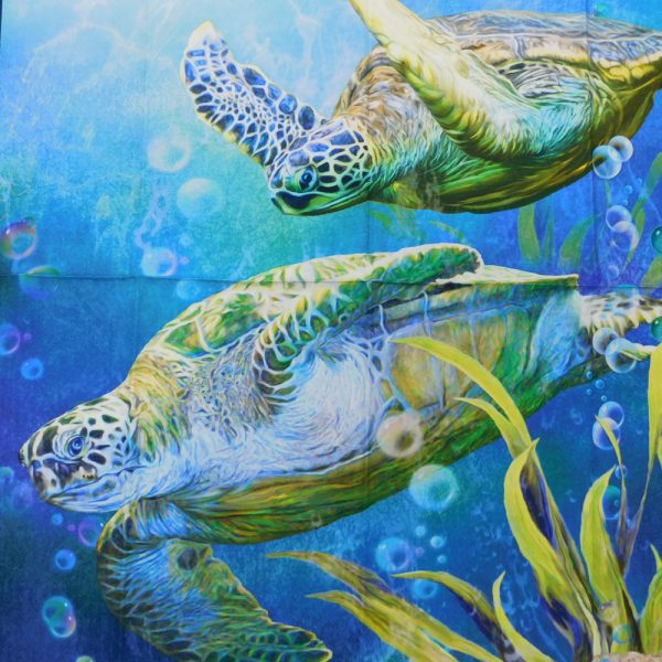 Patchwork Quilting Sewing Fabric Turtle Odyssey Panel 95x110cm