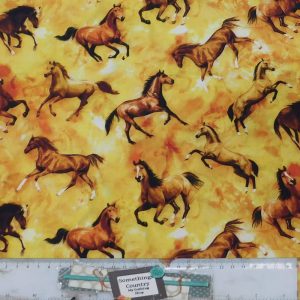 Quilting Patchwork Sewing Fabric Horses Drive 50x55cm FQ