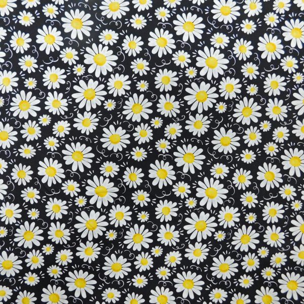 Quilting Patchwork Sewing Fabric White Daisy 50x55cm FQ