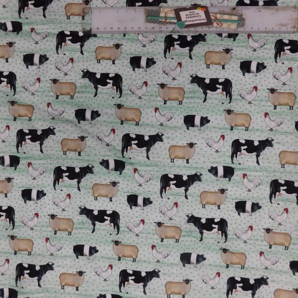 Quilting Patchwork Sewing Fabric Springhill Farm Animals 50x55cm FQ