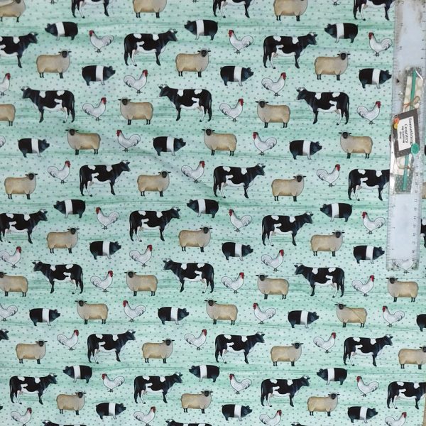 Quilting Patchwork Sewing Fabric Springhill Farm Animals 50x55cm FQ