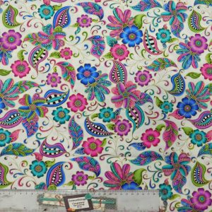 Quilting Patchwork Sewing Fabric Alluring White Floral 50x55cm FQ