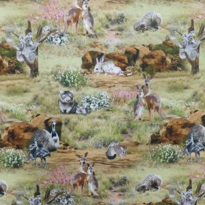 Quilting Patchwork Sewing Fabric Wildlife Valley 2 Bush Babies 50x55cm FQ