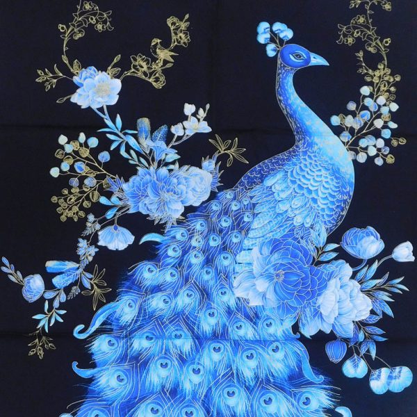 Patchwork Quilting Sewing Fabric Royal Plume Peacock Panel 60x110cm