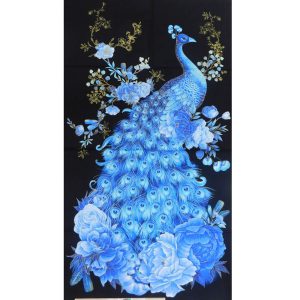 Patchwork Quilting Sewing Fabric Royal Plume Peacock Panel 60x110cm