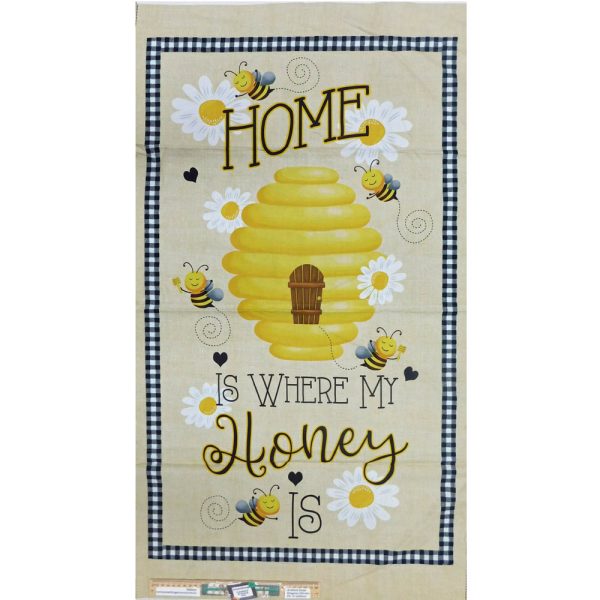 Patchwork Quilting Sewing Fabric Home Honey Bee Panel 60x110cm