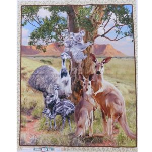 Patchwork Quilting Sewing Fabric Australian Wildlife Valley 2 Panel 92x110cm