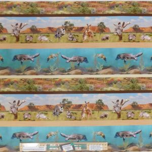 Quilting Patchwork Sewing Fabric Australian Wildlife Valley 2 Border 50x55cm FQ