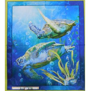 Patchwork Quilting Sewing Fabric Turtle Odyssey Panel 95x110cm