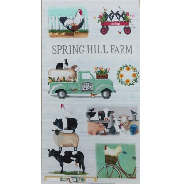Patchwork Quilting Sewing Fabric Spring Hill Farm Panel 61x110cm
