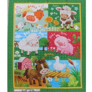 Patchwork Quilting Sewing Fabric Farm Panel 95x110cm