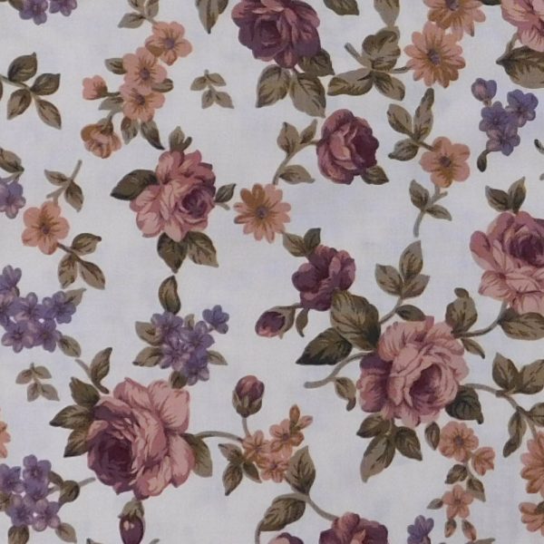 Quilting Patchwork Sewing Fabric Pretty Florals Cream 50x55cm FQ
