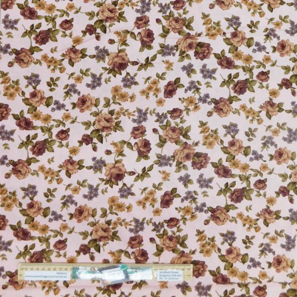 Quilting Patchwork Sewing Fabric Pretty Florals Pink 50x55cm FQ