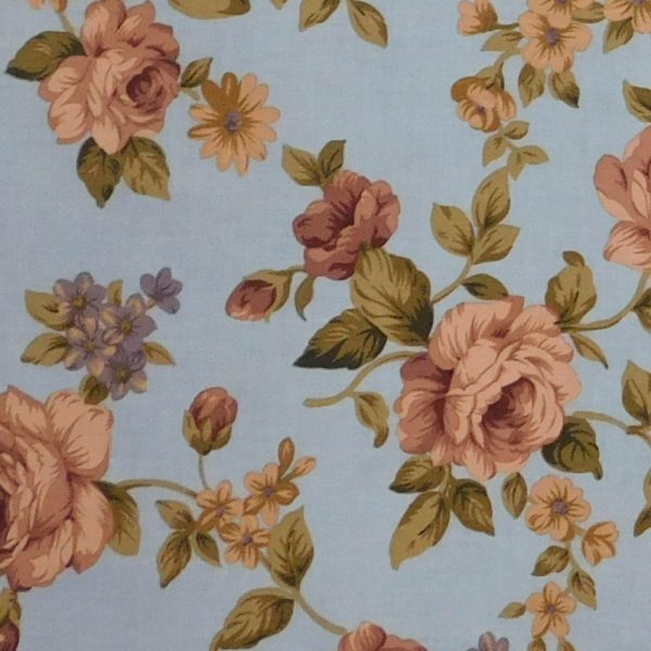 Quilting Patchwork Sewing Fabric Pretty Florals Blue 50x55cm FQ