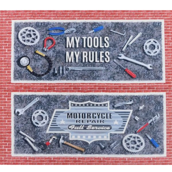 Patchwork Quilting Sewing Fabric My Tools My Rules Panel 63x110cm