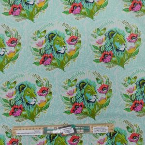 Quilting Patchwork Fabric Tula Pink Everglow Lion Green 50x55cm FQ