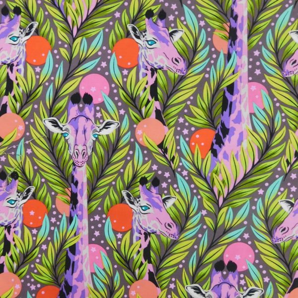 Quilting Patchwork Fabric Tula Pink Everglow Purple Giraffe 50x55cm FQ