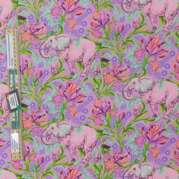 Quilting Patchwork Fabric Tula Pink Everglow Pink Elephant 50x55cm FQ