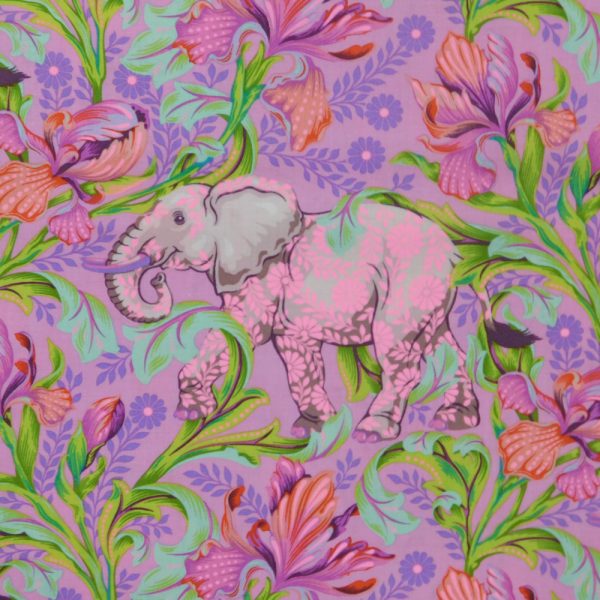 Quilting Patchwork Fabric Tula Pink Everglow Pink Elephant 50x55cm FQ