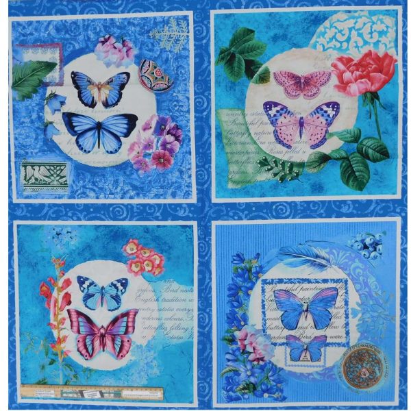Patchwork Quilting Fabric Butterfly Pillow Panel 90x110cm
