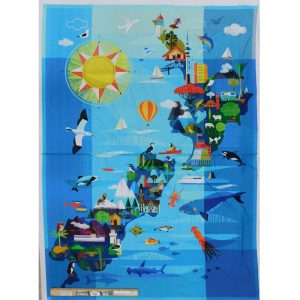 Patchwork Quilting Fabric Scenic New Zealand Panel 80x110cm