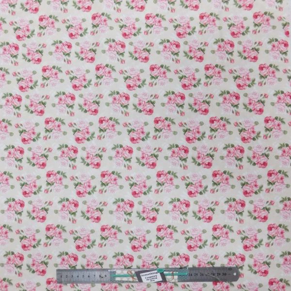 Quilting Patchwork Sewing Fabric Wish Cream Roses 50x55cm FQ