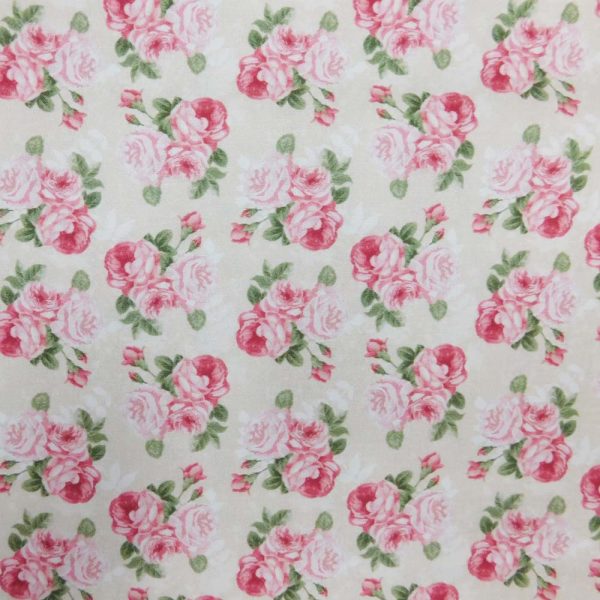 Quilting Patchwork Sewing Fabric Wish Cream Roses 50x55cm FQ