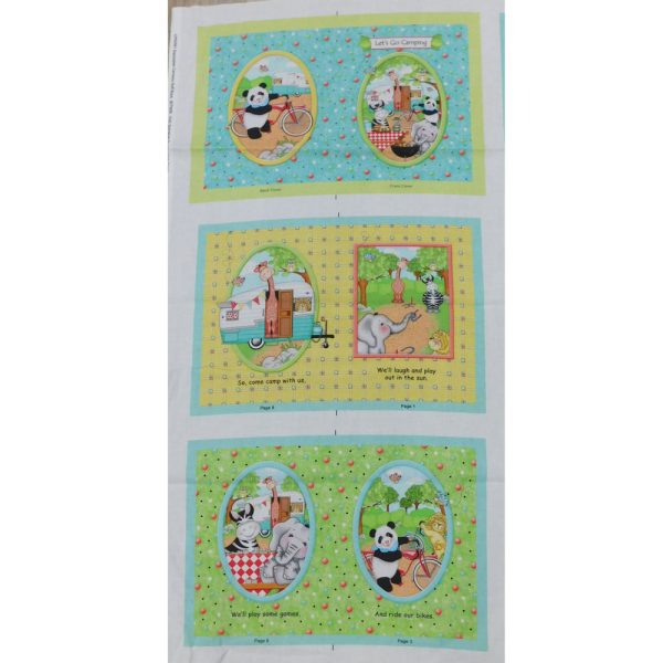 Patchwork Quilting Fabric Bazoople Campout Book Panel 92x110cm