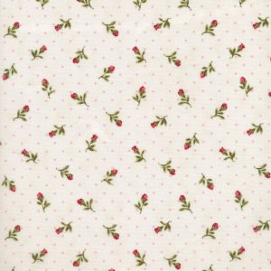 Quilting Patchwork Fabric Bouquet of Roses Buds Cream 50x55cm FQ