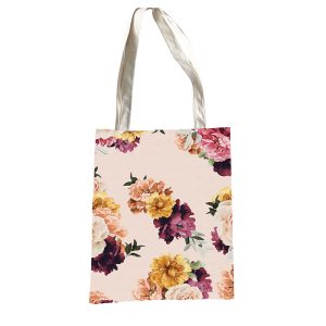 French Country Fabric Tote Shopping Bag Mothers Pink Rose