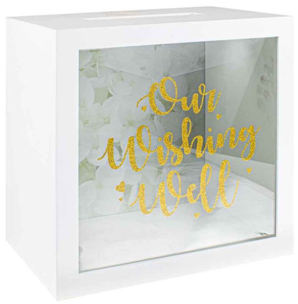 Wooden Our Wishing Well White Wedding Engagement Card Box