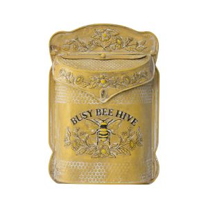French Country Metal Busy Bee Hive Letter Box Hanging