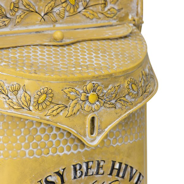 French Country Metal Busy Bee Hive Letter Box Hanging